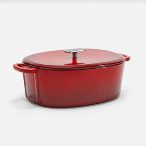 Fabini Smaltovaný litinový oválný kastrol s poklicí Ø 33 cm (7 l), červený