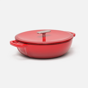 Fabini Smaltovaná litinová tegame pánev s poklicí Ø 26 cm (3,5 l), červená