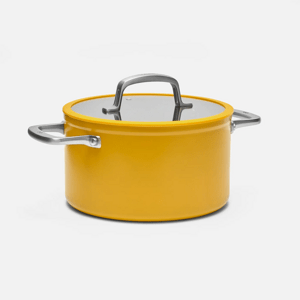 Nepřilnavý hrnec Meda 3.0 s keramickým povrchem s poklicí Ø 24 cm (5,5 l), žlutý