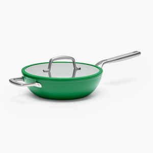 Nepřilnavá pánev WOK Meda 3.0 s keramickým povrchem s poklicí Ø 28 cm, zelená