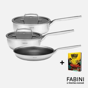 FABINI & Těhotnej kuchař - Pokročilá sada nádobí s hybridním povrchem + kuchařka zdarma - Cháluj nejlíp! – 3. díl