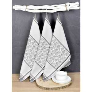 Luxusní kuchyňské utěrky, DORO GREY egyptská bavlna set 3 ks