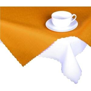 Ubrus s nešpinivou úpravou, Jednobarevný Deštík, oranžový pr.140 cm