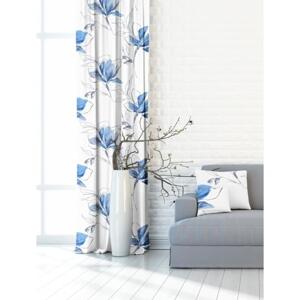 Závěs dekorační, OXY Magnolie 150 cm, modrý 150 cm