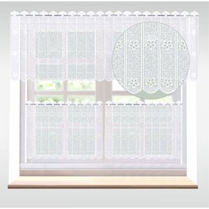 Záclona macramé, Květa vitrážka metráž, bílá 60 cm