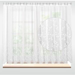 Záclona rivoli, Bílé větvičky s olůvkem metráž, bílá 130 cm
