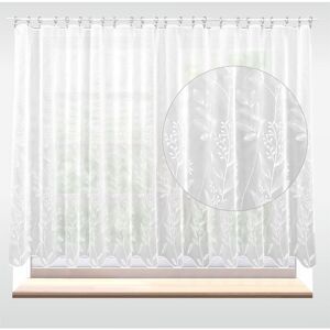 Záclona vega, Bílé květiny s olůvkem metráž, bílá 150 cm