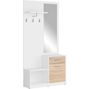 Předsíňová stěna s botníkem Nepo Plus - Black Red White - BRW