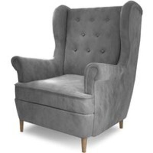 Elegantní čalouněné křeslo ušák s prošíváním do obývacího pokoje Aros - ELTAP