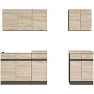 Kuchyňská linka 180A Junona s pracovní deskou - Black Red White - BRW