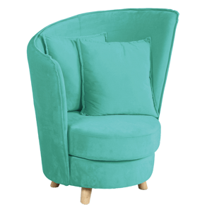 Křeslo ve stylu Art Deco, neo mint Velvet látka/dub, ROUND