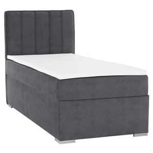 Boxspringová postel, jednolůžko, šedá, 90x200, levá, AMIS