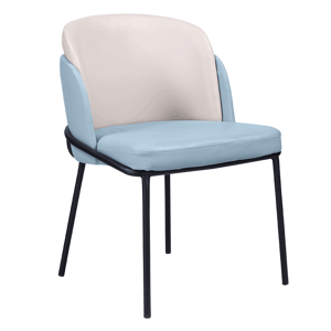 Designové křeslo, modrá / béžová, ekokůže, Ganon