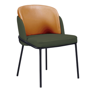 Designové křeslo, zelená/oranžová, ekokůže, Ganon