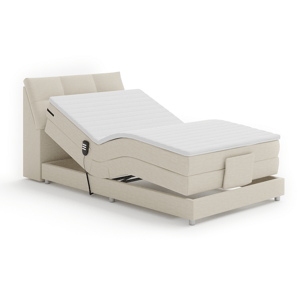 Elektrická polohovací postel, boxspring, béžová, 120x200, GERONA NEW