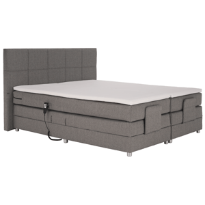 Elektrická polohovací postel, boxspring, šedá, 160x200, MURKO NEW