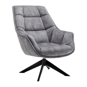 Designové otočné křeslo, světle šedá látka Velvet/kov, VALTER