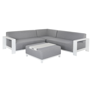 Zahradní set, světle šedá/bílá, aluminium, UBUL