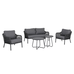 Zahradní 5-dílný set, šedá, aluminium, MAHES