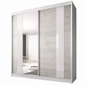 Skříň s posouvacími dveřmi, dub kathult světlý/bílá, 233x218, MULTI 32 P3, poškozené zboží