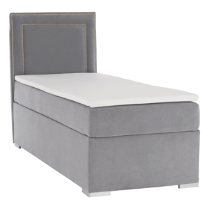 Boxspringová postel, jednolůžko, světle šedá, 90x200, levá, BILY P1, poškozené zboží