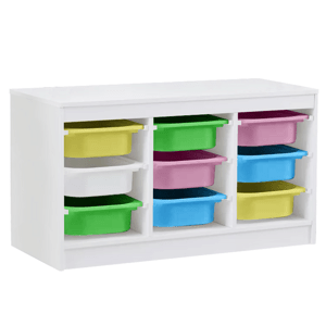 Organizér s úložnými boxy, bílá/mix barev, TRIMAL