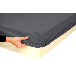Prostěradlo Dreamy Cotton Stretch Tmavě šedá, 30 cm Barevné provedení: Tmavě šedá, Velikost: 80x200x30